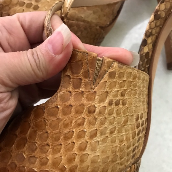 Alexandre Birman Python Peep Toe Sandals - Picture 13 of 15